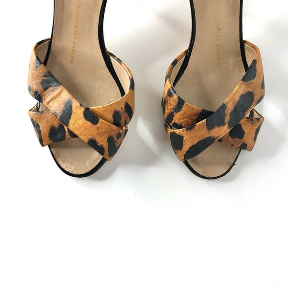 Giuseppe Zanotti Retro Vintage Animal Print Slip On Heeled Mules Sandals 36 - Picture 3 of 11